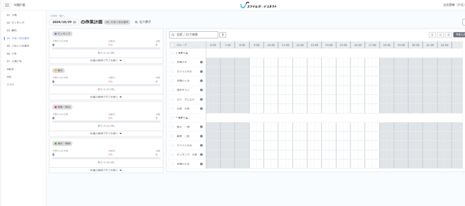 作業計画画面作業入力前
